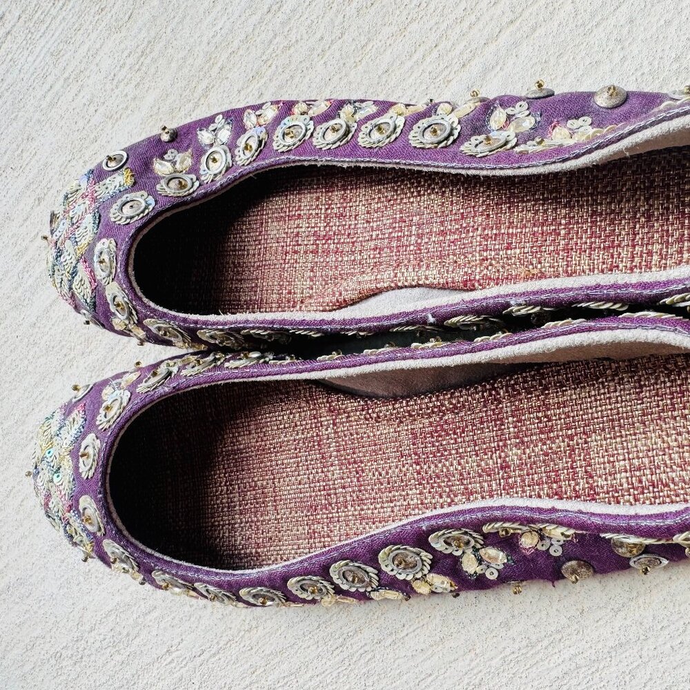 Purple Linen Shoes